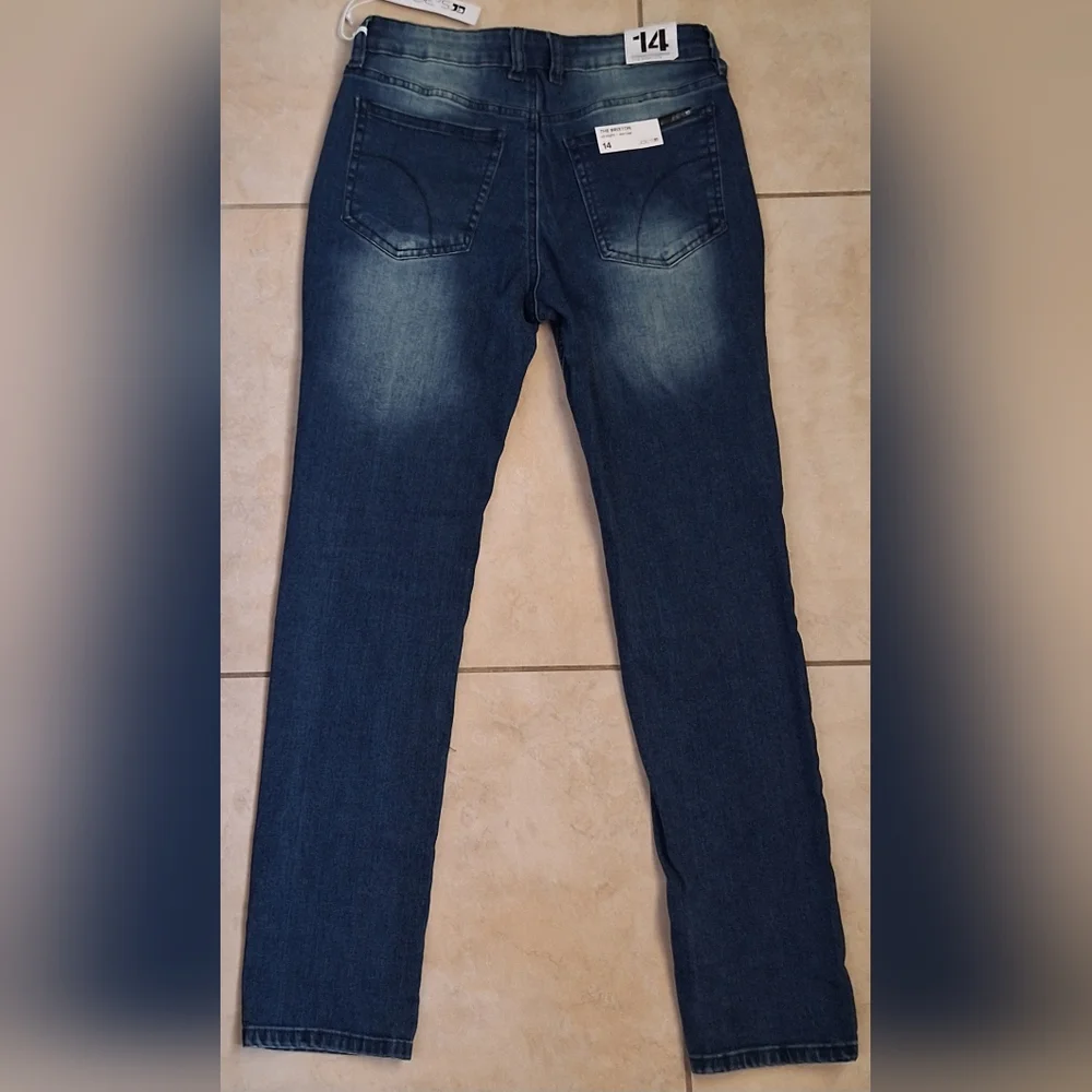 Joe's Dark Wash Jeans Straight Leg Brixton Cotton Faded Teen Boy Kids 14 NEW